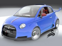 ��������� �������� Fiat 500 ����� �� ��������� Ferrari 458 Italia